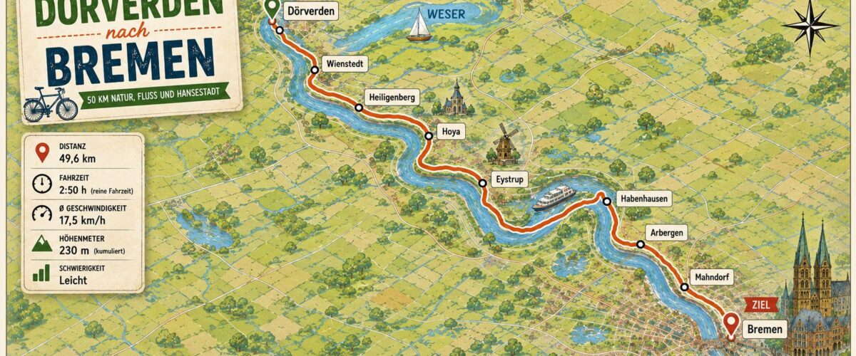 Dörverden nach Bremen – 50 Kilometer entlang der Weser